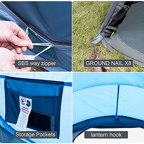Londtren - Pop Up Tents for Camping 4 Person Waterproof Popup Tent Camping Easy Up Camping Tents Instant Four Person Tent Eas